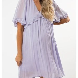 Pinkblush Ruffle V-neck Babydoll maternity dress